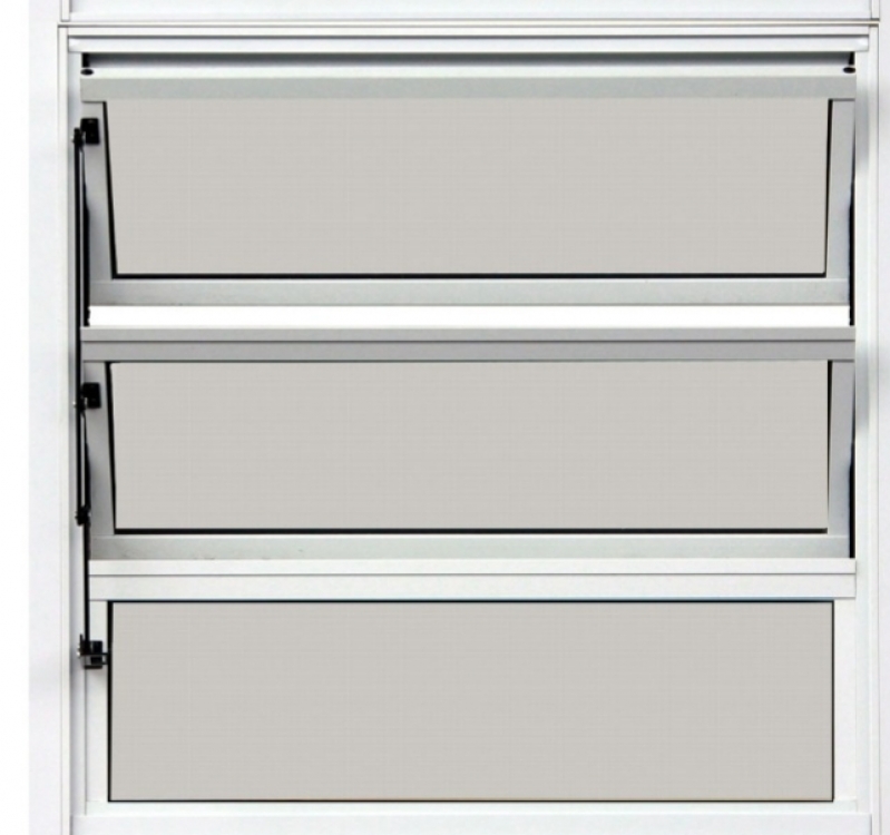 Janela Basculante Alumínio 60x60 Preço ABCD - Janela Basculante Alumínio Branco 60x60