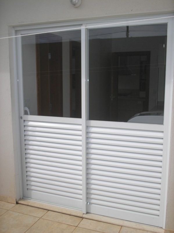 Porta de Alumínio com Vidro Branco Ibirapuera - Porta de Alumínio Branco com Vidro
