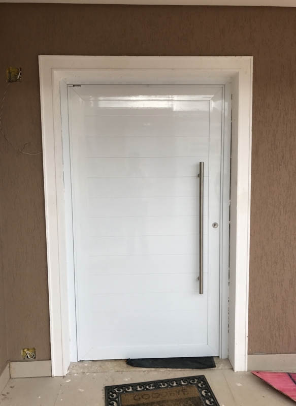 Porta de Cozinha de Alumínio Branco Aclimação - Porta de Cozinha de Alumínio Branco